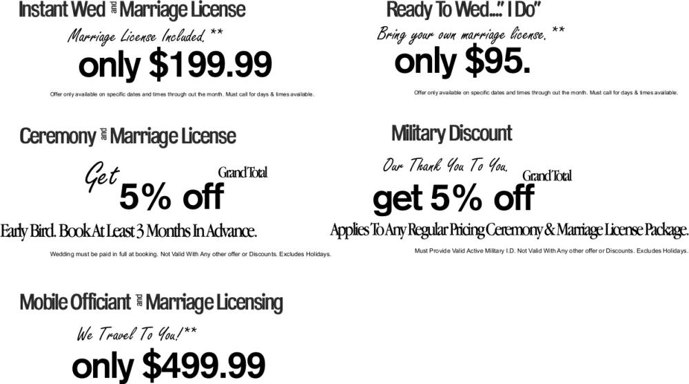 Deals & Coupons, The Long Beach Weddding Center